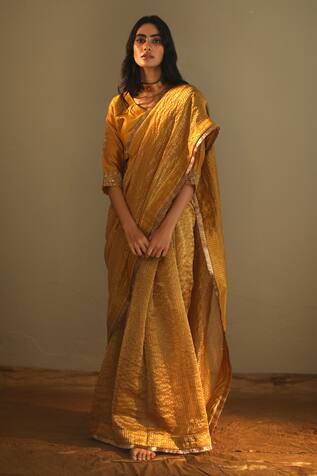 Shorshe Clothing Handloom Chanderi Striped Saree