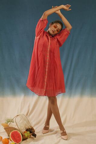 Chokhi Chorri Pleated Shirt Dress