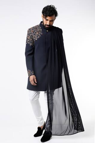 Nero by Shaifali and Satya Draped Bandhgala & Pant Set