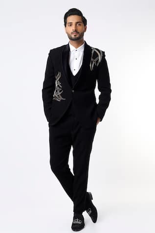 Nero by Shaifali and Satya Embroidered Tuxedo Pant Set