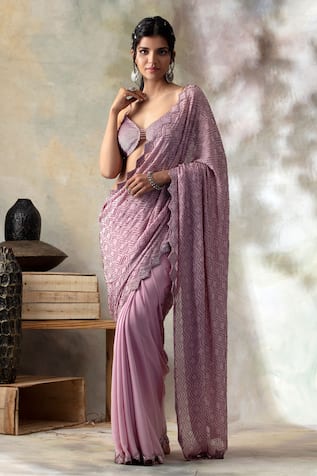Isha Mittal Embroidered Saree with Bustier