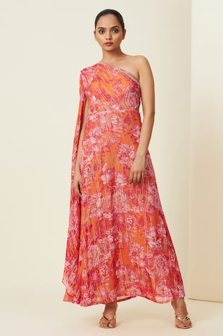 saree gown with dupatta