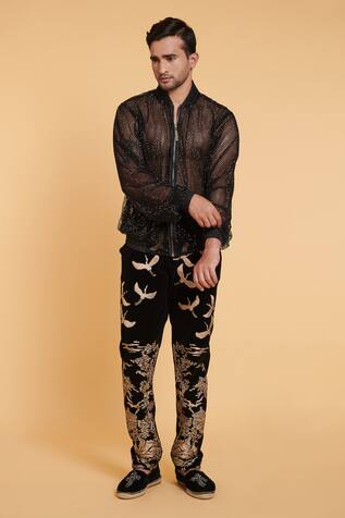 Siddartha Tytler Velvet Embroidered Pant