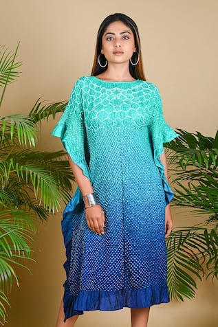 Dyelogue Bandhani Kaftan Dress