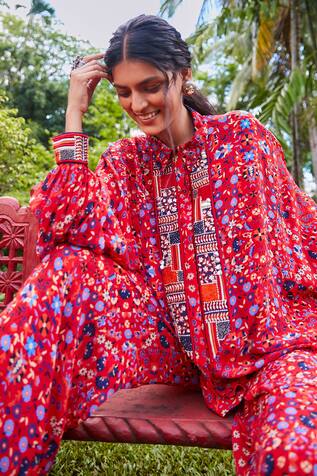 SVA by Sonam & Paras Modi Floral Print Shirt & Pant Set