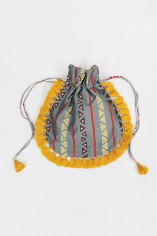 Swati Vijaivargie- Accessories Linen Silk Handcrafted Potli Bag