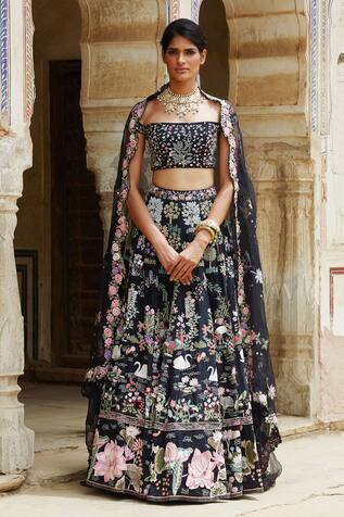 Rahul Mishra Silk Organza Lehenga Set