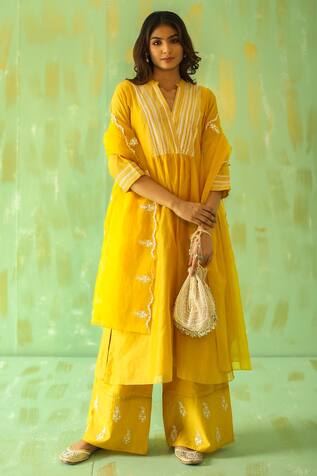 Tabeer Chanderi Kurta Pant Set
