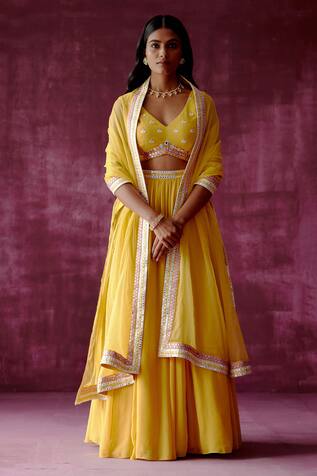 Tabeer Gathered Lehenga Set