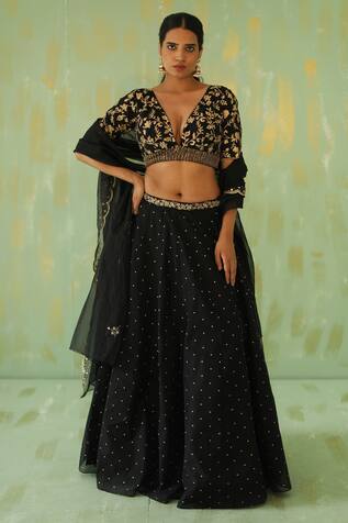 Tabeer Sequin Embroidered Lehenga Set