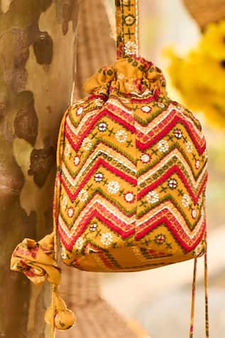 Punit Balana- Accessories Resham Embroidered Potli Bag