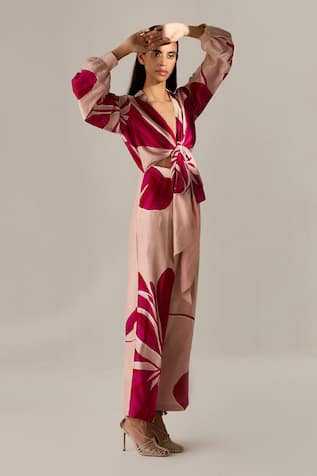 Twinkle Hanspal Printed Tie Up Jumpsuit