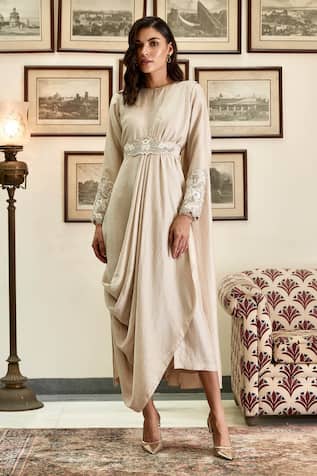 Twinkle Hanspal Embroidered Silk Dress Saree