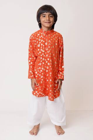 Tiny Pants Zari Embroidered Kurta & Pyjama Set