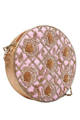 The Purple Sack Embroidered Circular Bag With Sling