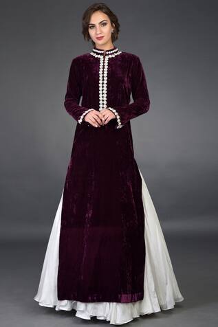 stylish velvet kurtis online