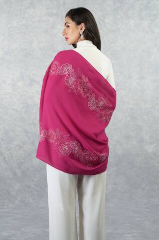 Talking Threads- Accessories Pashmina Floral Embroidered Stole