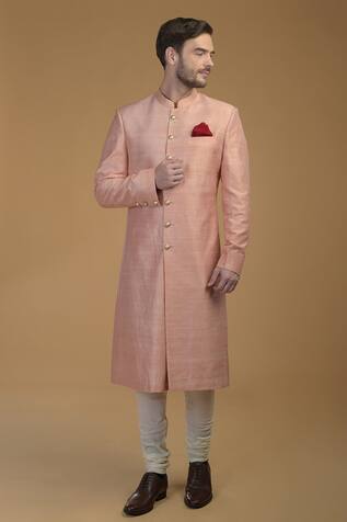 Talking Threads Raw Silk Sherwani Set