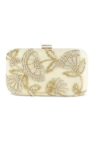 The Purple Sack Embroidered Clutch With Sling