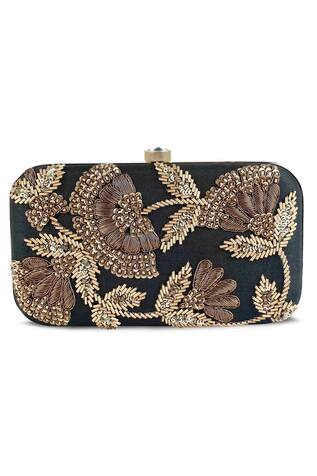 The Purple Sack Embroidered Clutch With Sling