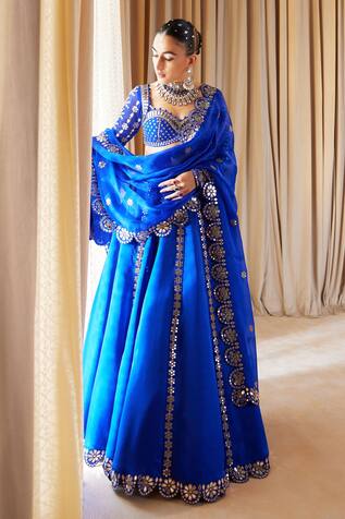 Vvani by Vani Vats Mirror Embroidered Lehenga Set