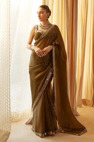 Vvani by Vani Vats Satin Organza Saree With Blouse