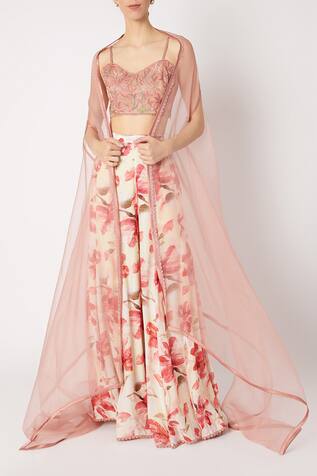 cape top dress with palazzo