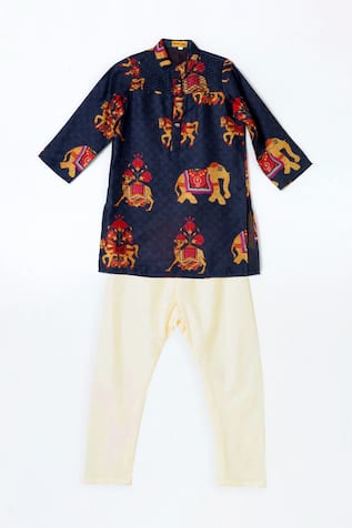 Shruti Jalan Chanderi Printed Kurta Set 