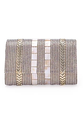 Crystal Embroidered Clutch 