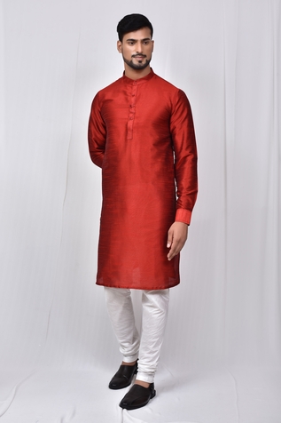 Adara Khan Band Collar Kurta Set