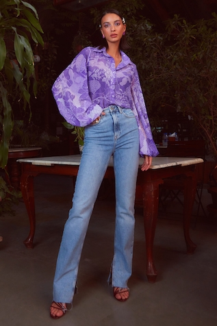 Ankita Dharman Orchid Georgette Printed Shirt