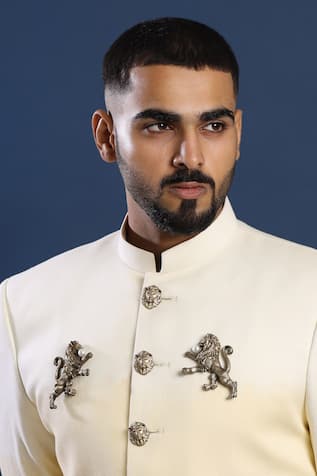 Fireball Brass Carved Brooch Set of 2 