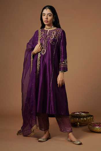 OMI Embroidered Flared Kurta Set 