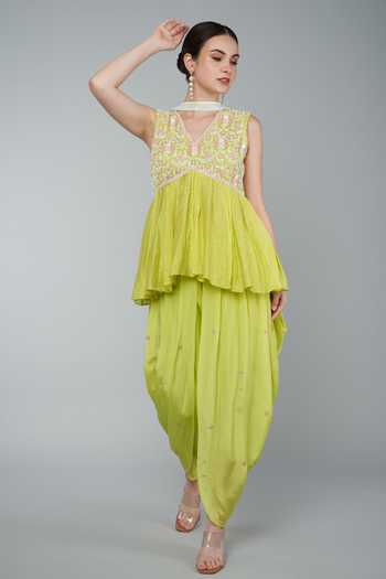 KEITH GOMES Sequin Embellished Top Dhoti Set 