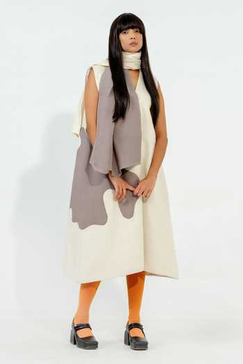 Stoique Oolong Quilted Pattern Dress 