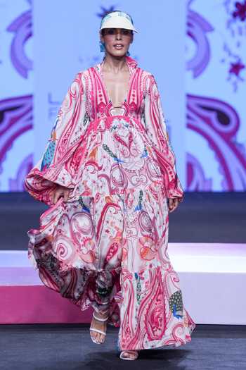 Limerick By Abirr N' Nanki Hiya Balloon Sleeve Tiered Dress 