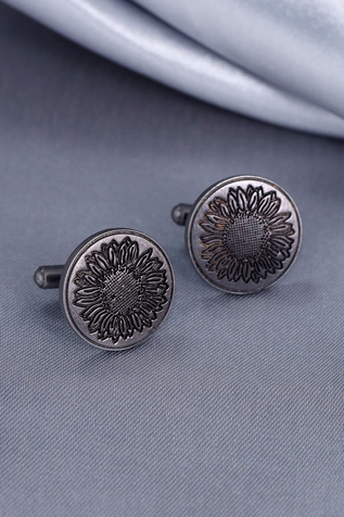 Cosa Nostraa Sunflower Glitter Carved Cufflinks
