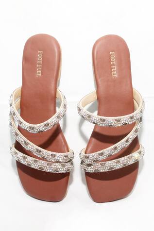 Inari Stone Studded Strappy Flats 