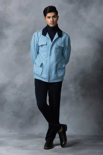Sarab Khanijou Light Fine Checkered Bomber Jacket 