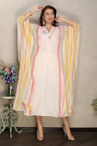 Silk Chanderi Kaftan Dress 