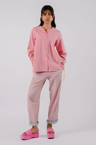 Cutwork Placed Shirt With Pant 