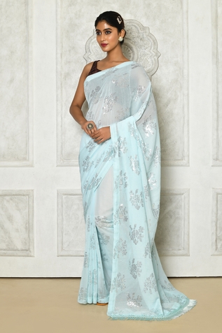 Nazaakat by Samara Singh Sequin Embroidered Abstract Pattern Saree