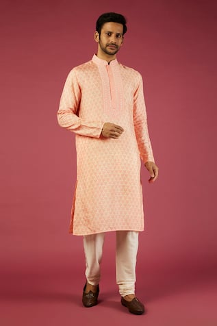 Krishna Mehta Floral Block Print Kurta Set 