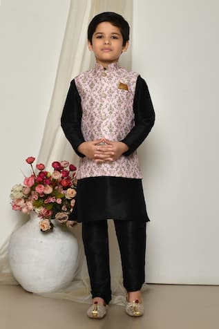 Floral Baroque Print Jacket Kurta Set 
