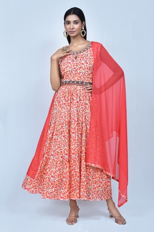 Khwaab by Sanjana Lakhani Floral Print Anarkali Set