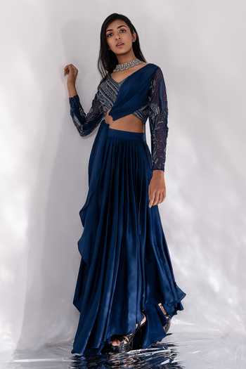 PIRI INDIA Amaya Lehenga Saree With Embroidered Blouse 
