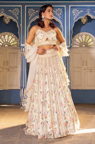 Suruchi Parakh Line Embroidered Lehenga Set 