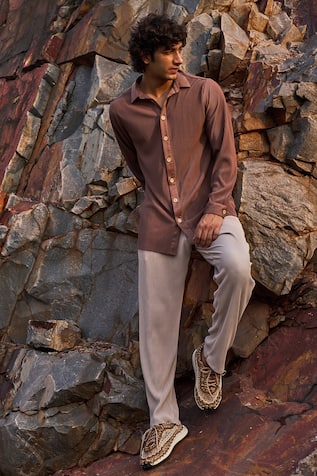 Pleated Textured Shirt 