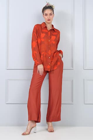 Hibiscus Print Shirt & Pant Set 