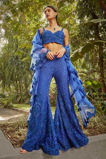 Cherie D Kunwarani Embroidered Corset Top & Sharara Set 